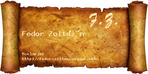 Fedor Zoltán névjegykártya