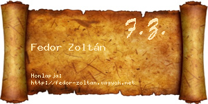 Fedor Zoltán névjegykártya