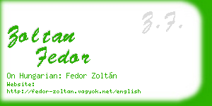 zoltan fedor business card
