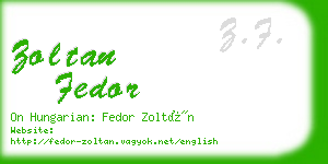 zoltan fedor business card
